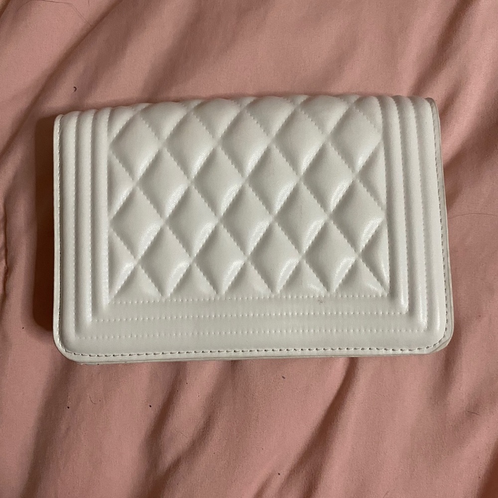 Off white quilted purse